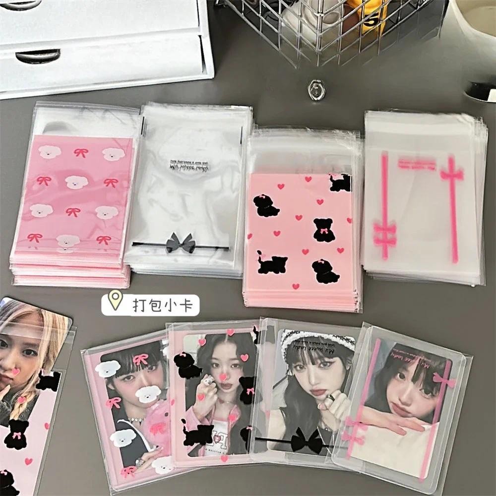 

50PCS Kpop Idol Photocard Protector Poca Card Sleeves Kawaii Print Card Holder Card DIY Candy Packaging School Stationary