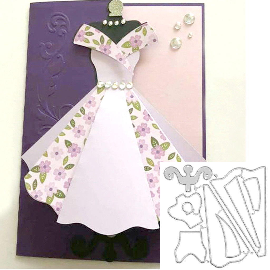 

Metal Cutting Die Cut Party Dress Lady Skirt Set Paper Craft Scrapbooking Album DIY Card Template