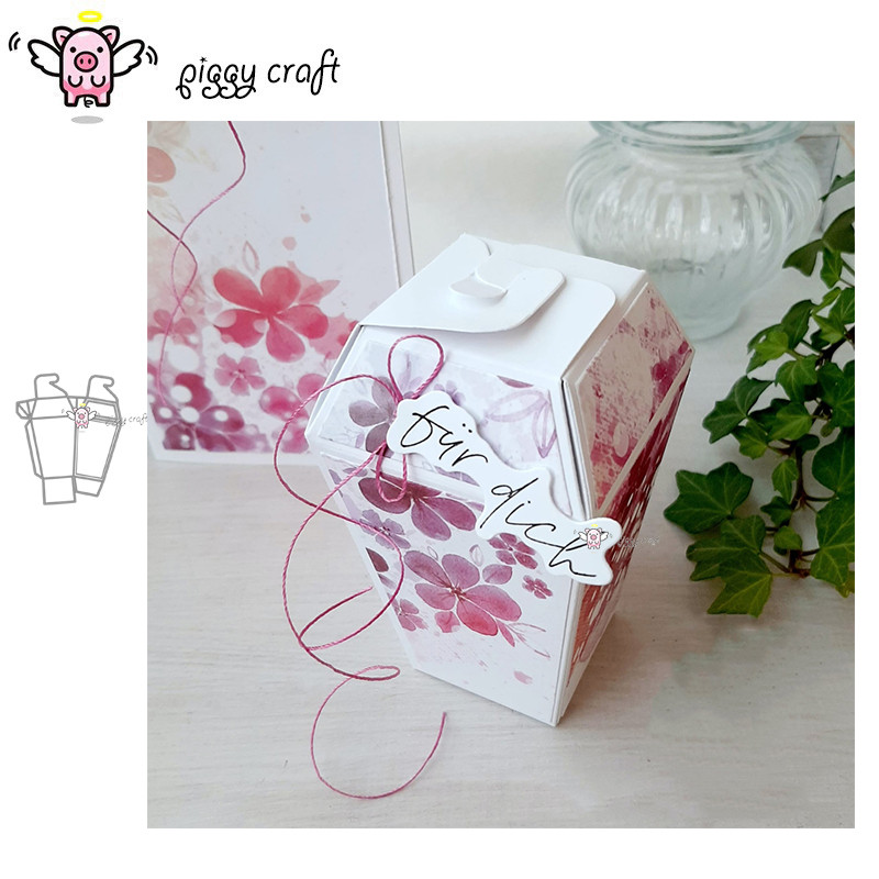 

Piggy Craft metal cutting dies cut die mold 3D Gift Box Scrapbook paper craft knife mould blade punch stencils dies