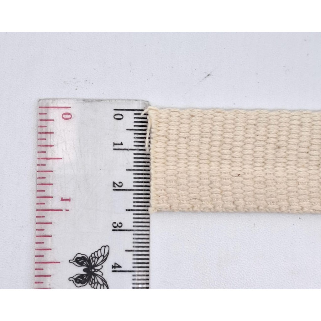 METERAN Webbing Katun  Tebal 2,5cm Warna Cream
