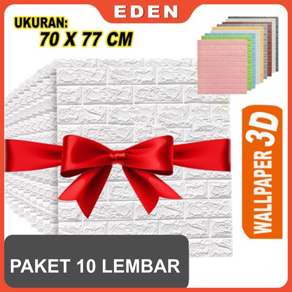 Eden - Wallpaper Dinding 3D Foam Stiker Bata Classic 70x77cm | Paket 10 Lembar Tebal 3mm | Mudah Dip