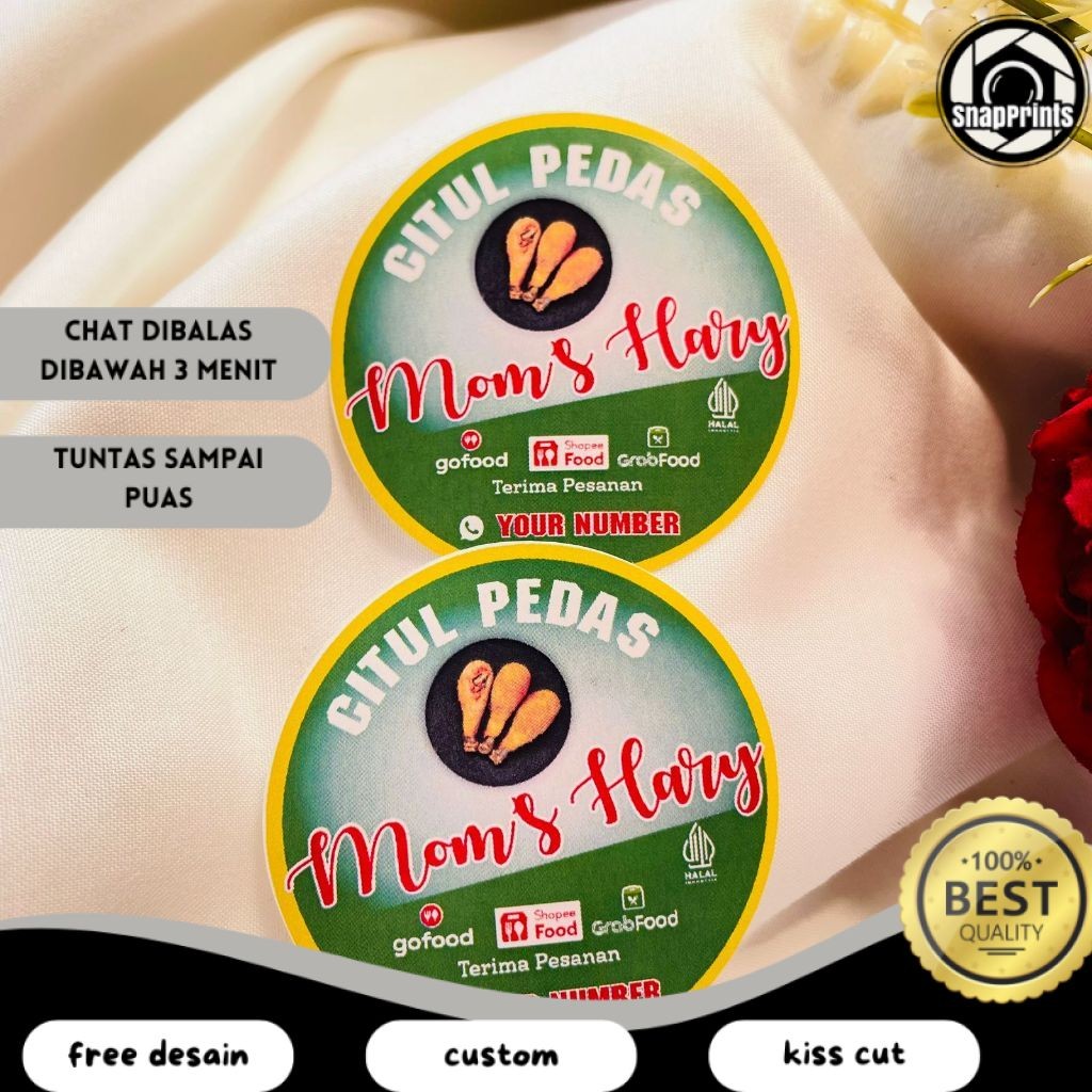 

SP 5-8 Stiker Chromo Umkm Cireng Cilok Cibay Sticker Bentuk Bulat Free Desain Label Uk.Sedang Logo