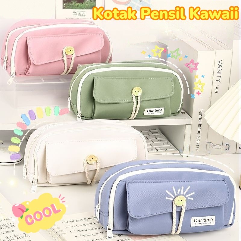 

Large Capacity Pencil Bag Pouch Holder Box School Supplies Kotak Kawaii Cases Aesthetic Stationery