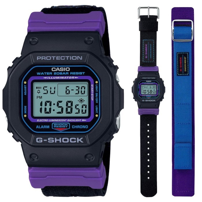 Promo Original Casio G-shock DW-5600THS-1DR Jam Tangan Pria Digital Kanvas Nylon Free Strap GSHOCK D