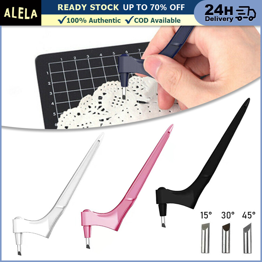 

Pisau Cutter Gyro 360° Alat Pemotong Ukir Kertas Plastik Stainless Steel Rotating Blade Craft Pen