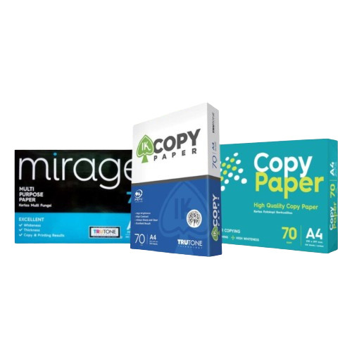 

VILLAINSHOP Kertas HVS A4 Copy Paper Blue 75g dan IK Copy Paper 70g Per 1 Dus ( 5 Rim )