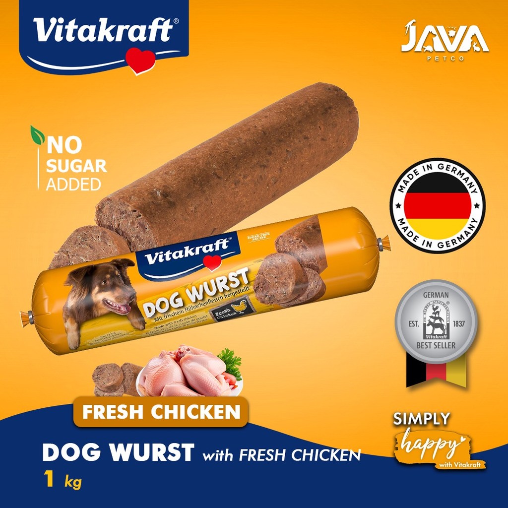 Vitakraft Dog Wurst 1kg Sausage Chicken - Makanan Sosis Anjing CHICKEN