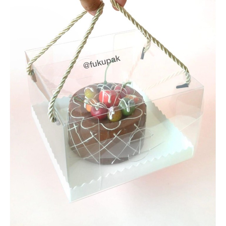 

Box Mika Tali 18x18,Kotak Kue Roti,Tart, Pudding, Cake,Souvenir(20pcs) - Putih Tali Gold, 18x18x12