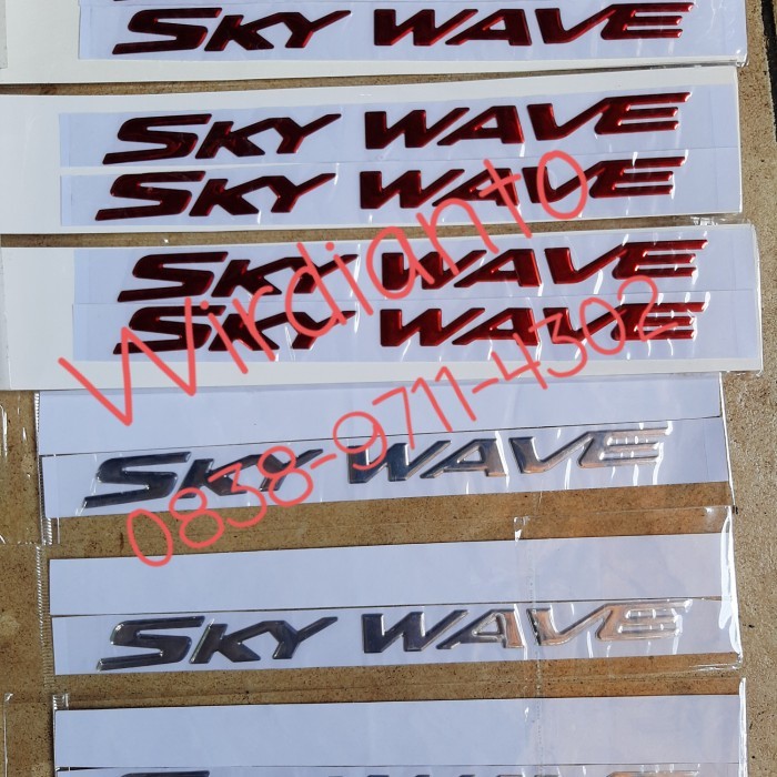 Sticker skywave emblem skywave striping skywave - Merah