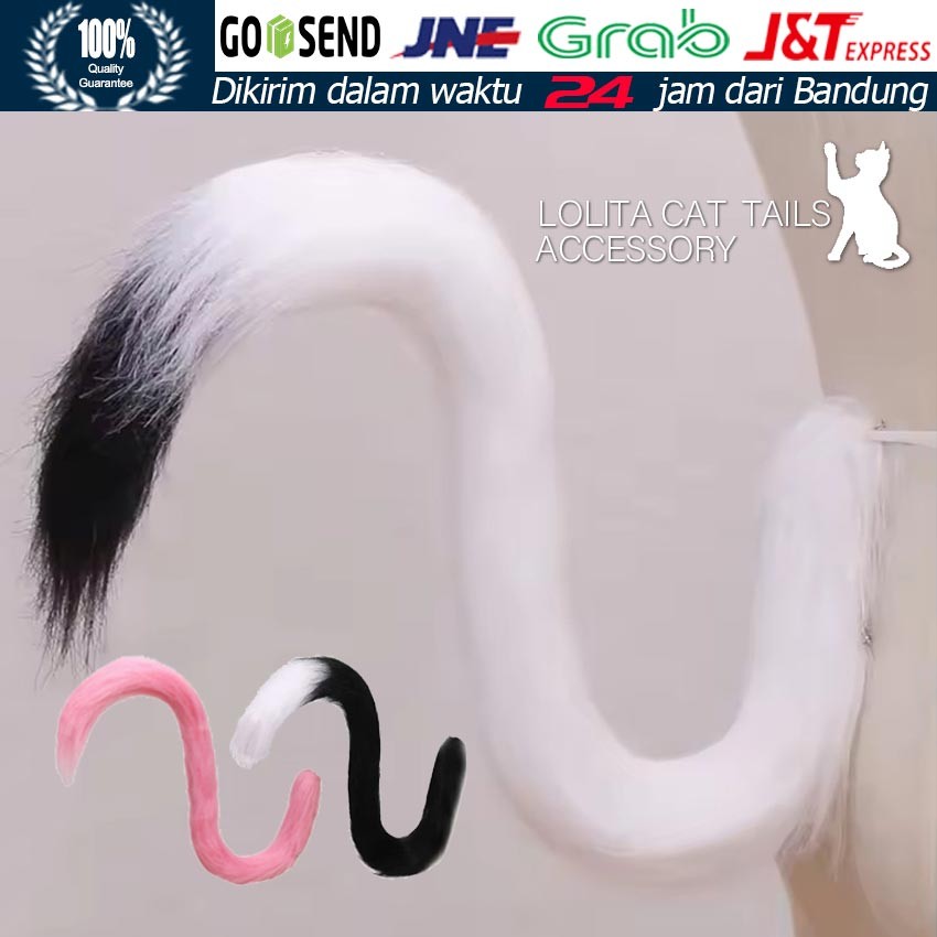 Ekor Kucing Cosplay Kawaii / Buntut Kucing / Kitten Tail Neko Style / Aksesoris Neko Lolita untuk Ko