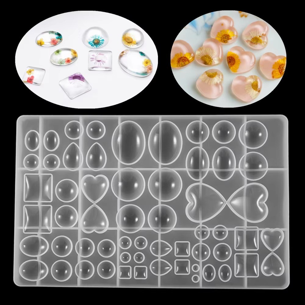 

1Pc Round Oval Heart Shaped Mirror Resin Mold for DIY Jewelry Making Finding Decorative Craft