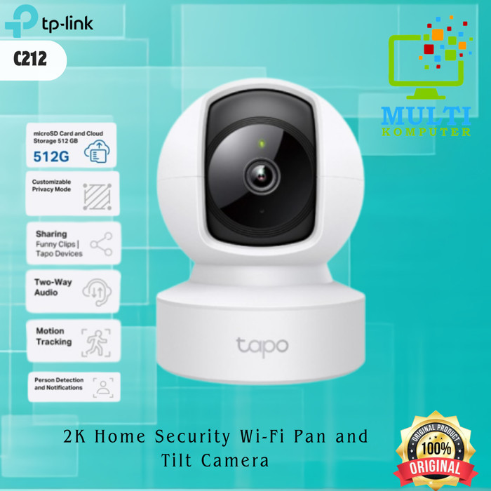 promo  -TP-Link Tapo C212 2K 3MP CCTV Pan/Tilt Home Security Wi-Fi Camera - C212