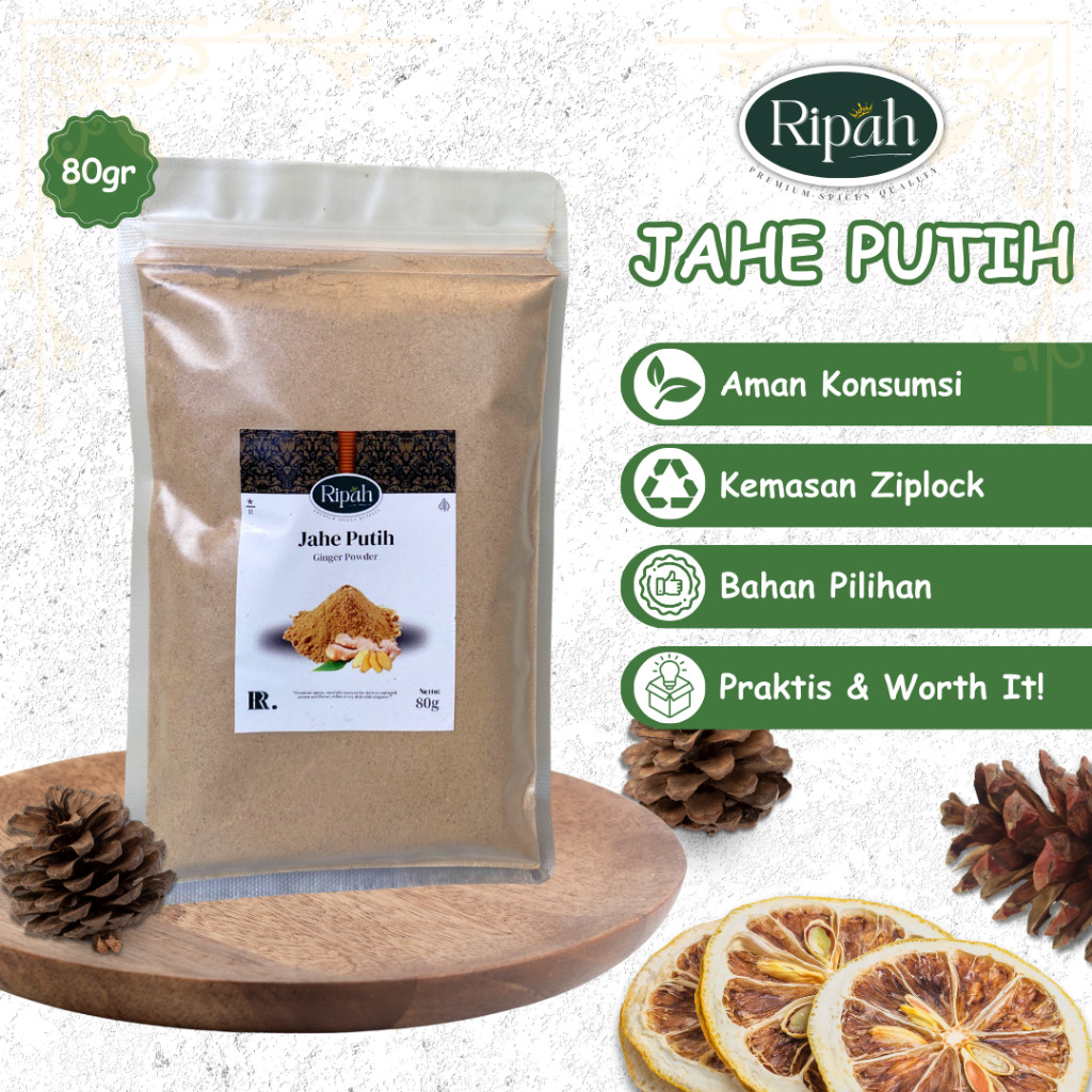

80gr Jahe Putih Bubuk Murni / Ground Ginger / Rempah / Ripah Rempah PREMIUM QUALITY