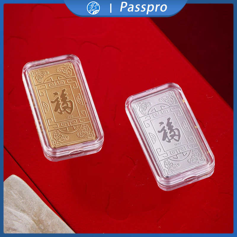 5 Pcs Jimat Penarik Uang Emas Batangan Palsu Miniatur Pajangan Emas Batangan