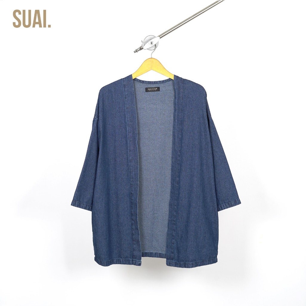 BAHAN PREMIUM / SUAI - Alaya Jeans Cardigan - Outer Kimono Jeans