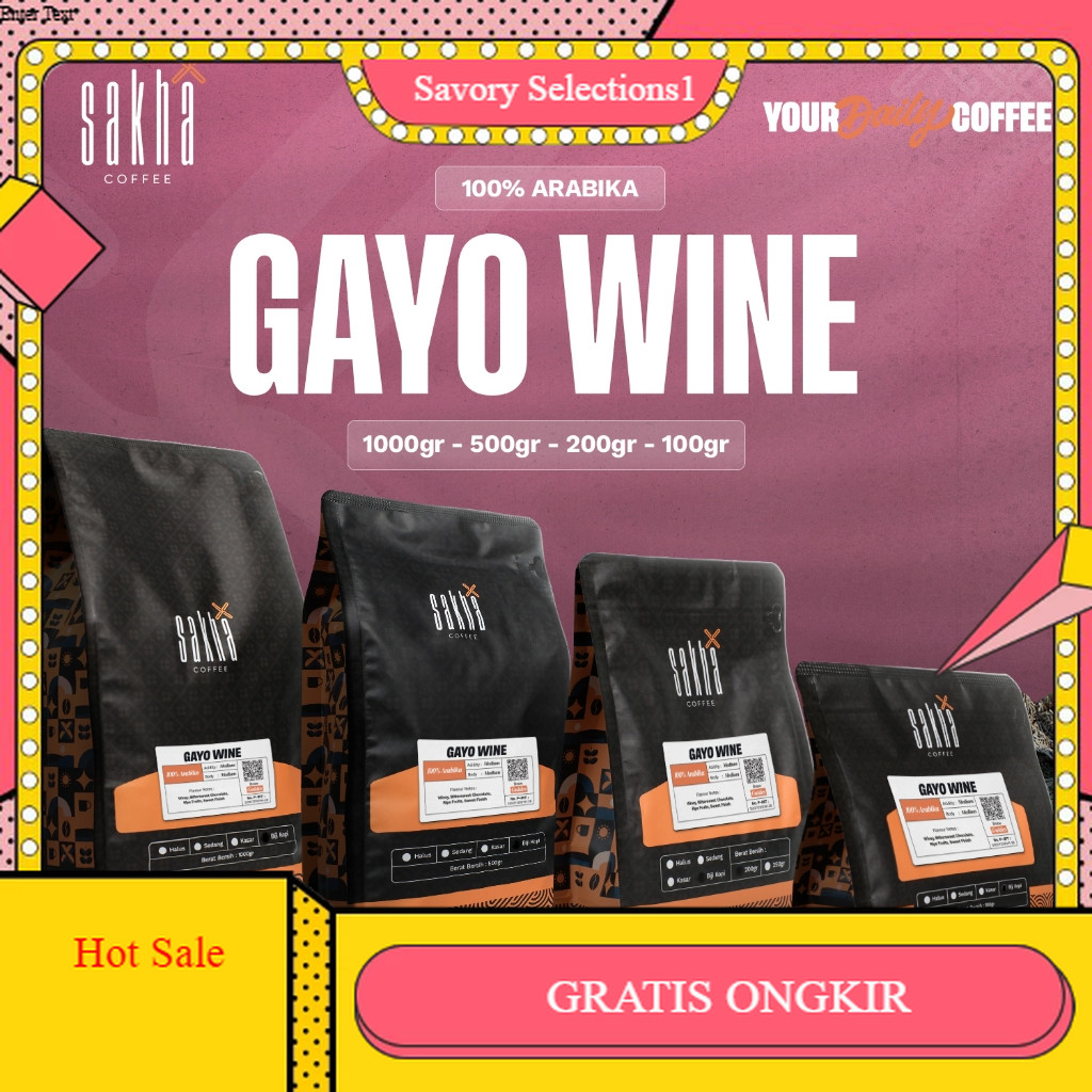

【SAVORY】 SALE!! Biji Kopi Arabika Gayo Wine Arabica Coffee Specialty Roast Beans Bubuk Coffe Bean Sakha Roastery