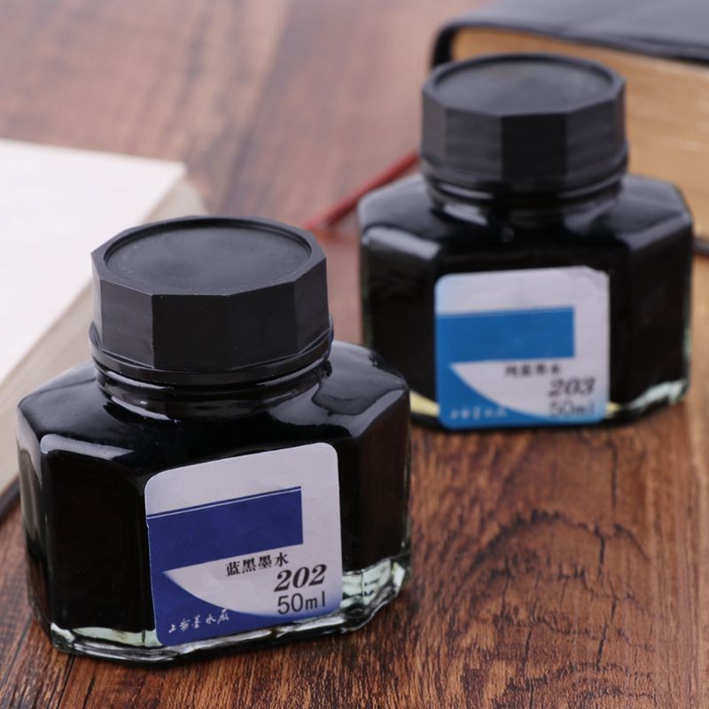 

1 Bottle 50ml Bottled Glass Smooth Writing Fountain Pen Ink Refill School Student Station