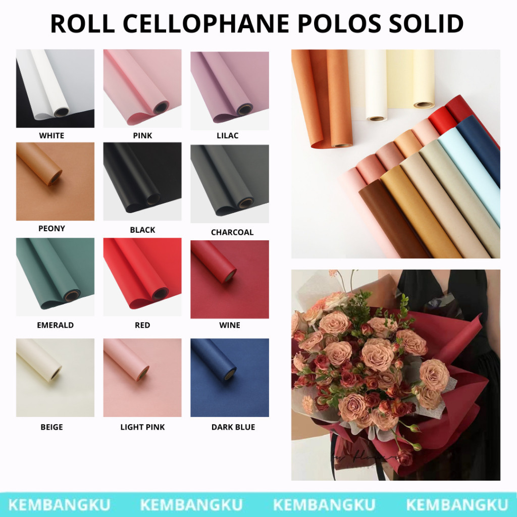 

(ROLL)KERTAS CELLOPHANE POLOS SOLID TEBAL TIDAK TRANSPARANT