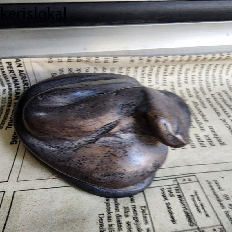 PATUNG ULAR BATU HITAM ASLI BATU KL17