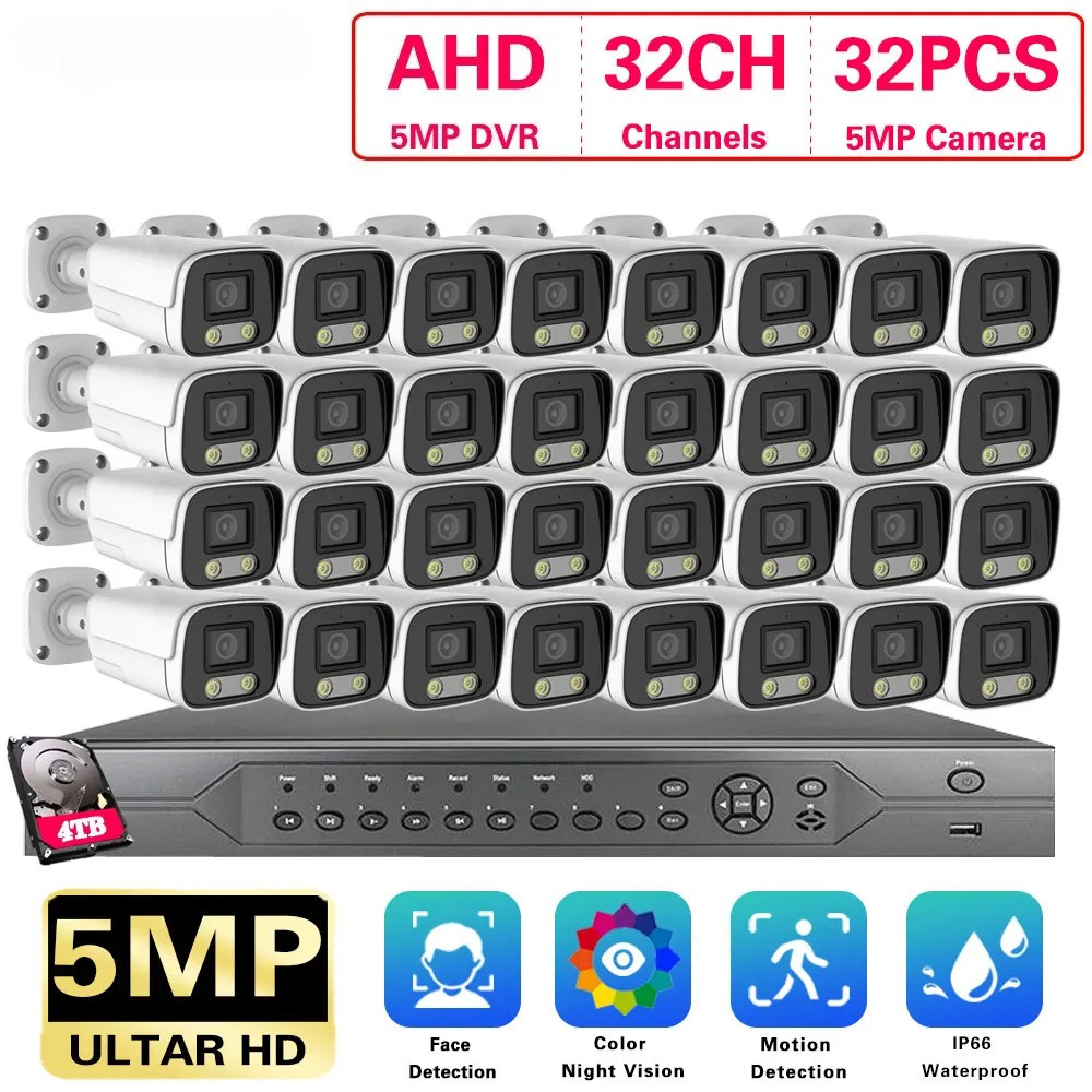 APP Xmeye 2mp 5MP 32Ch AHD DVR Kit HD  Kit4k Ahd Dvr KiT Surveillance  Dvr Kit 2mp 32Channel AHD Cct