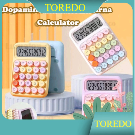 

TOREDO Korea Dopamin Kalkulator Warna 12digis Display Besar Keyboard Dot Mekanik Tombol Besar Alat Tulis