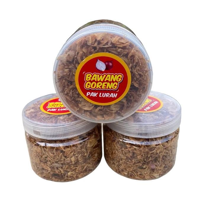 

[PAKET HEMAT] 3 TOPLES BAWANG GORENG ORIGINAL BERAT 480 gr ( 160 gram/ toples )Organik