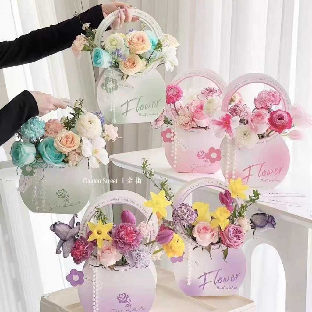 

Flower Packing Paper Vas Bloom Bouquet Handbag Gift Tas Bunga Kertas