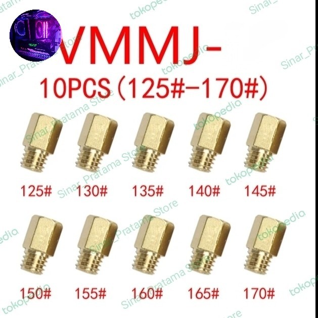 10 set Main Pilot jet Mikuni VM TM VM22 VM24 VM26 VM28 Ninja Satria R - MJ A