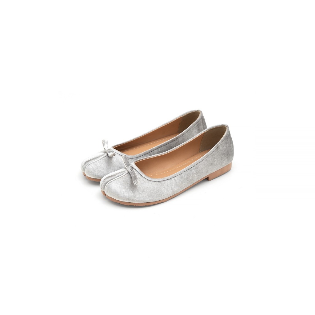 CAJSA | AOKI VELVET SILVER - TABI FLATS