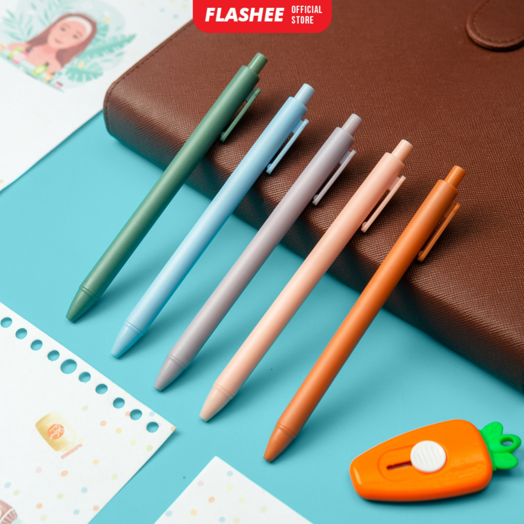 

Flashee Pulpen Standard Recretable 0,5 mm Pen Gel Pastel Pulpen Tinta Hitam Pulpen Sekolah Polos Standard 1Pcs