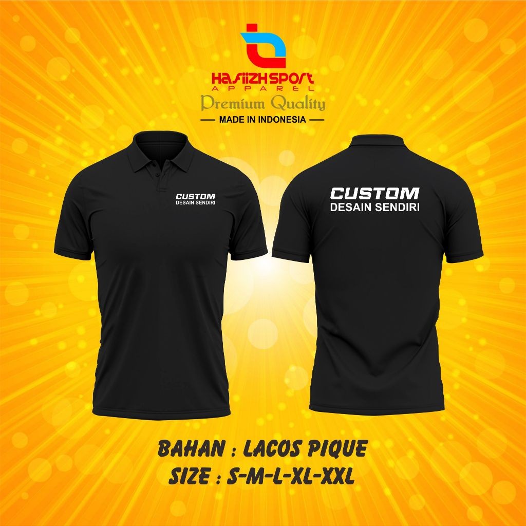 KAOS POLO SHIRT CUSTOM DESAIN SENDIRI / POLO DESAIN SUKA SUKA BAHAN PREMIUM