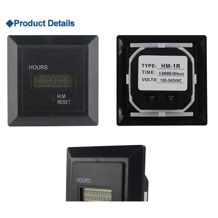 72MM 220V LCD Digital Reset Hour Meter Counter HM-1R 240v 50hz