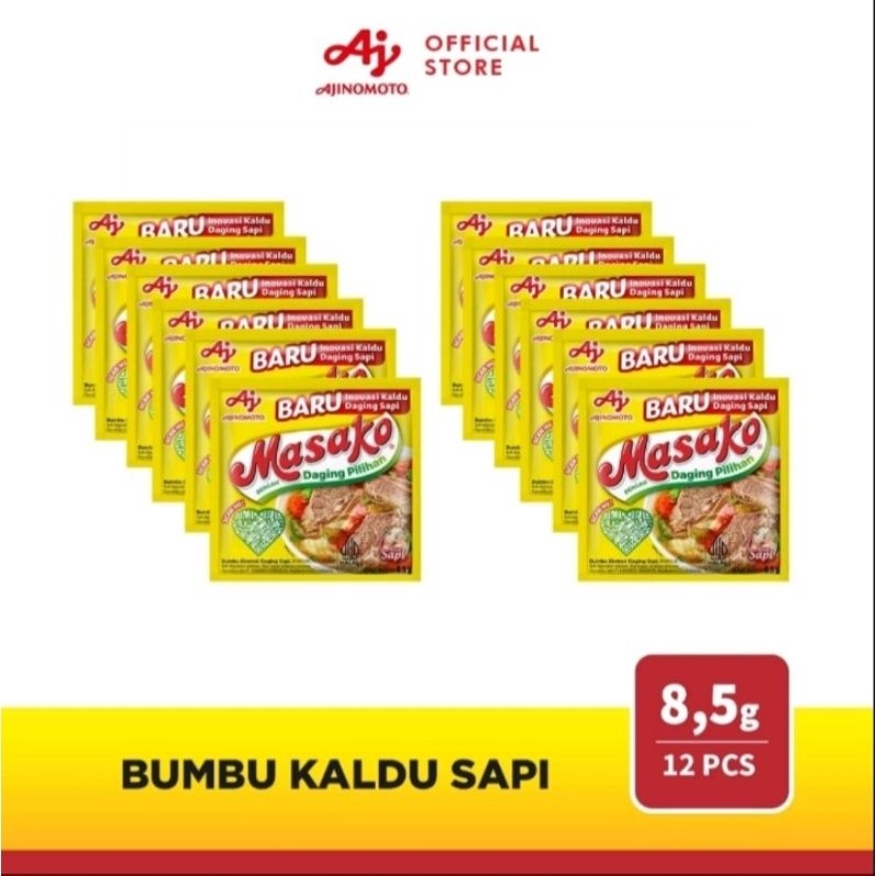 

12 PCS - MASAKO BUMBU KALDU SAPI 8.5g - MASAKO KALDU BUBUK RASA SAPI 1 RENCENG