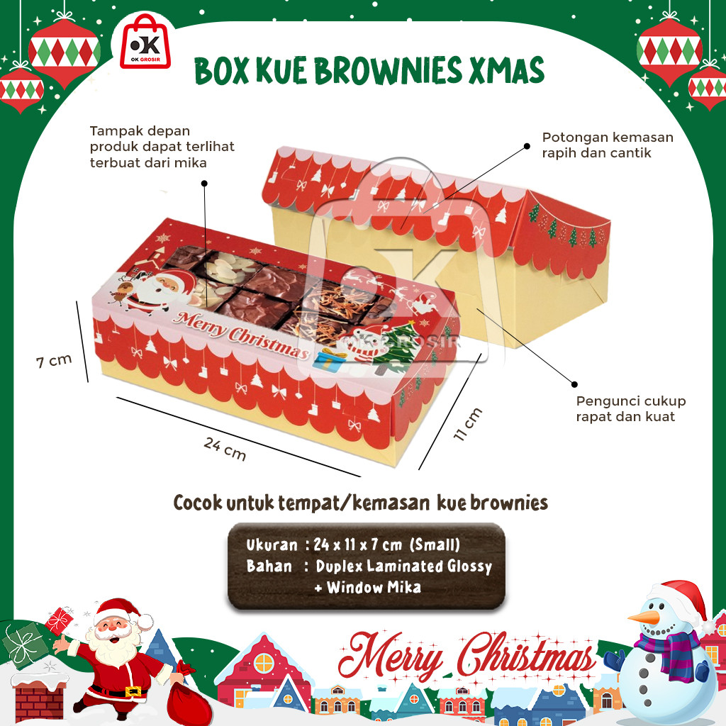 

Box Kado Natal XMAS Brownies Dus Kue Kering Natal Christmas Gift Box (1 pcs)