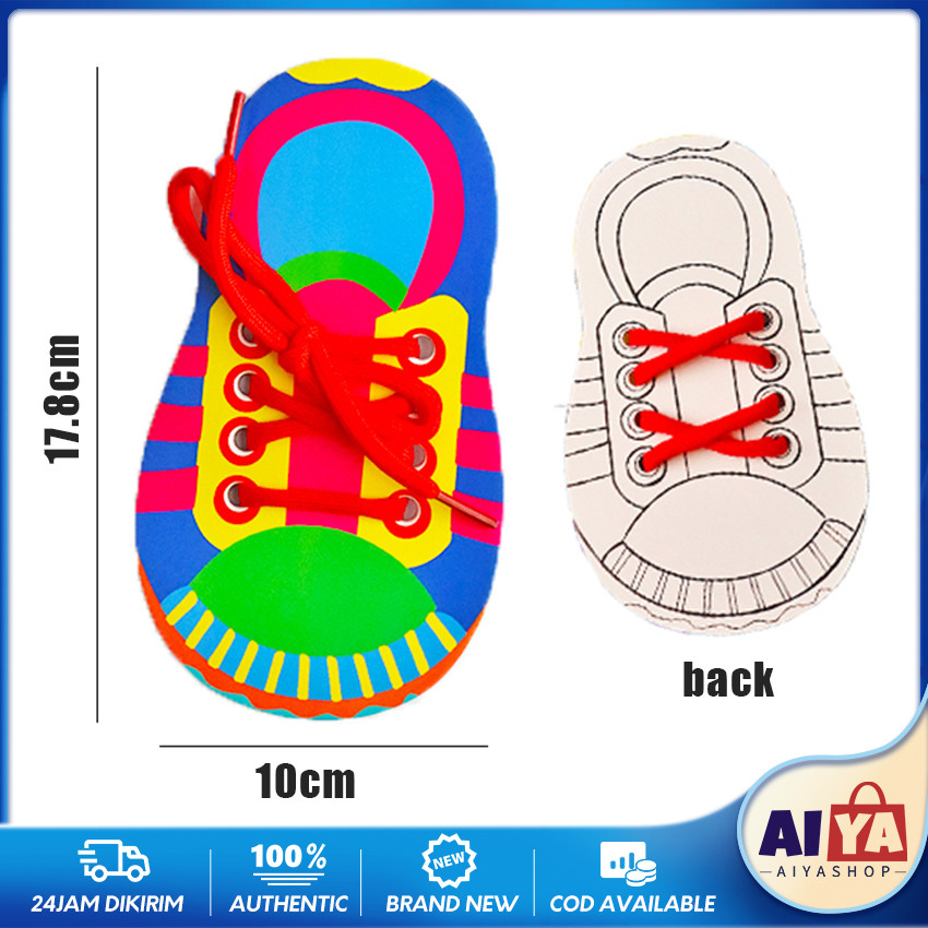 

Busy Page Activity Shoe Lacing Card Paket Mainan Edukasi Anak Belajar Mengikat Tali Sepatu Montessori Toy