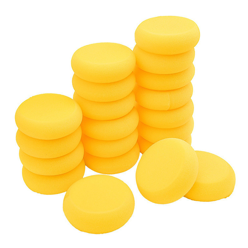 

10pcs Round Synthetic Watercolor Artist Sponges For Painting Crafts Pottery Yellow Round Cake Sponge