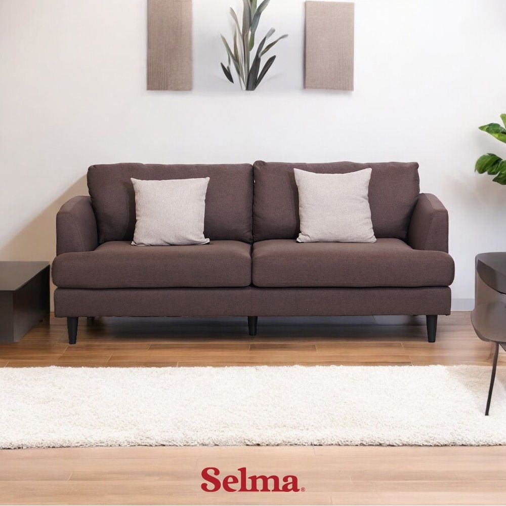 Selma Leona Sofa Fabric 3 Seater - Cokelat Sofa Ruang Tamu Kursi Sofa Sofa Minimalis Kursi Ruang Tam