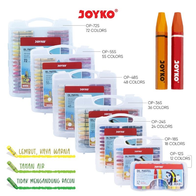 

Krayon Minyak JOYKO - Set Oil Pastel 12 hingga 55 Warna, untuk Karya Lebih Berwarna