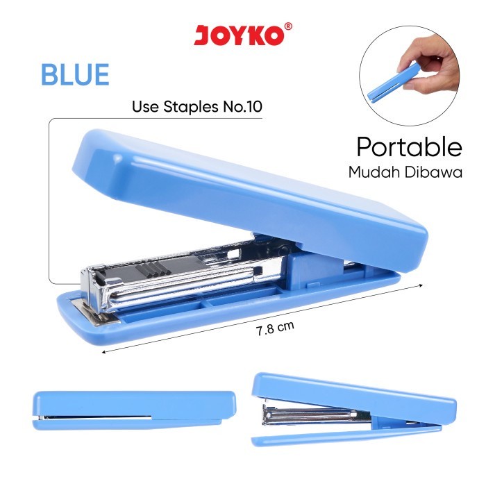 

joyko Stapler Stepler Jepretan ST-16 Mini Unik Portable 3 Varian Warna Hitam/Biru/Hijau