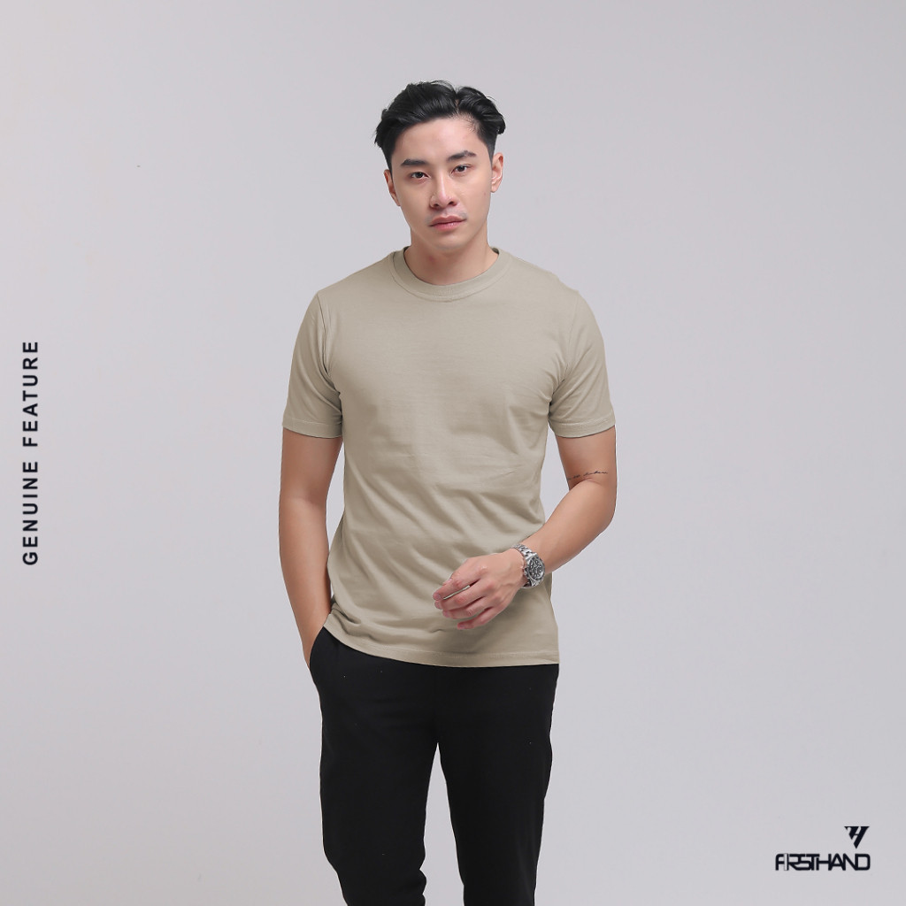 Firsthand T-shirt Base Kaos Polos Lengan Pendek Cream