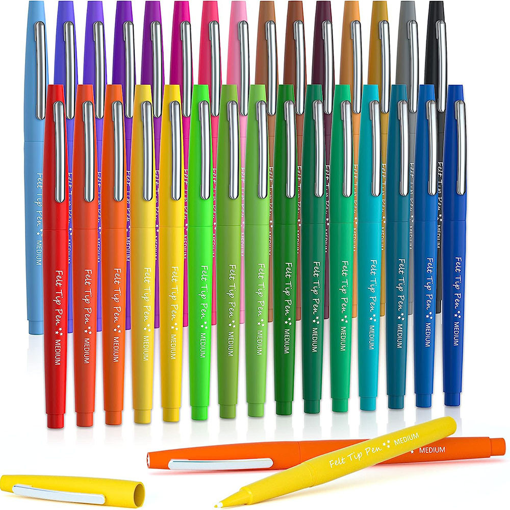 

36Colors Felt Tip Pens,Medium Point Assorted Markers Pens For Journaling,Writing, Note Taking,Planner Coloring