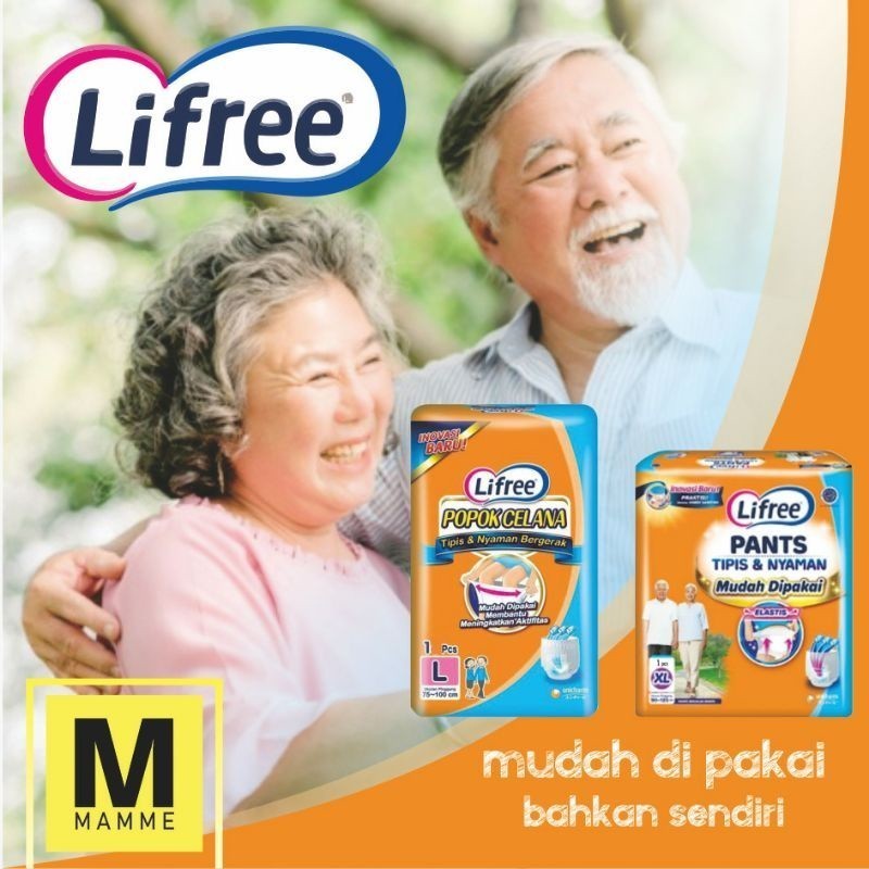 Lifree Popok Dewasa Celana Perekat M L XL XXL - Adult Diapers Tape Pants Sachet Renceng