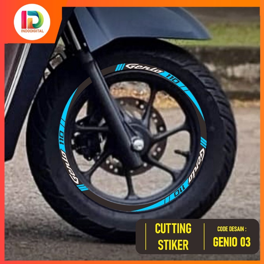 CUTTING STICKER VELG NEW GENIO ID-03 2021 2022 2023  RING 12 STIKER LIS LIST VARIASI BAN