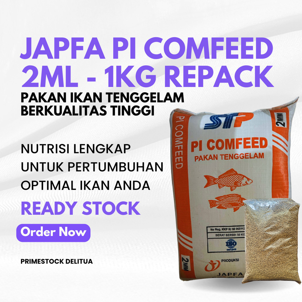 JAPFA PI Comfeed 2ML - Pakan Ikan Tenggelam Berkualitas Repack 1KG