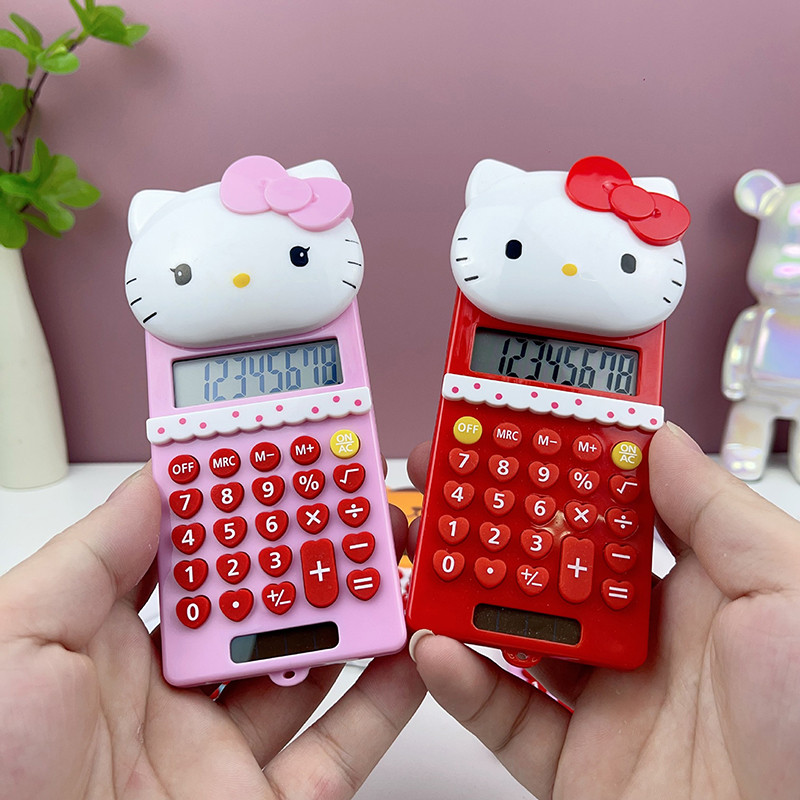 

Sanrio Kawaii New Cartoon Portable Computer Push Cover Palm Calculator Girl Computer Gifts