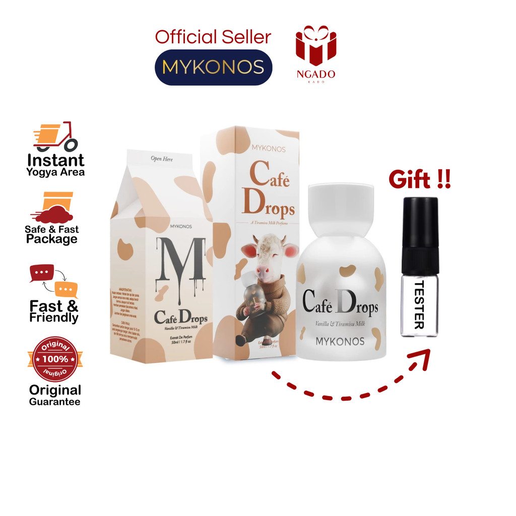 Mykonos Cafe Drops 50 ml Extrait De Parfum Pria Wanita 50 ML Parfum Perfume