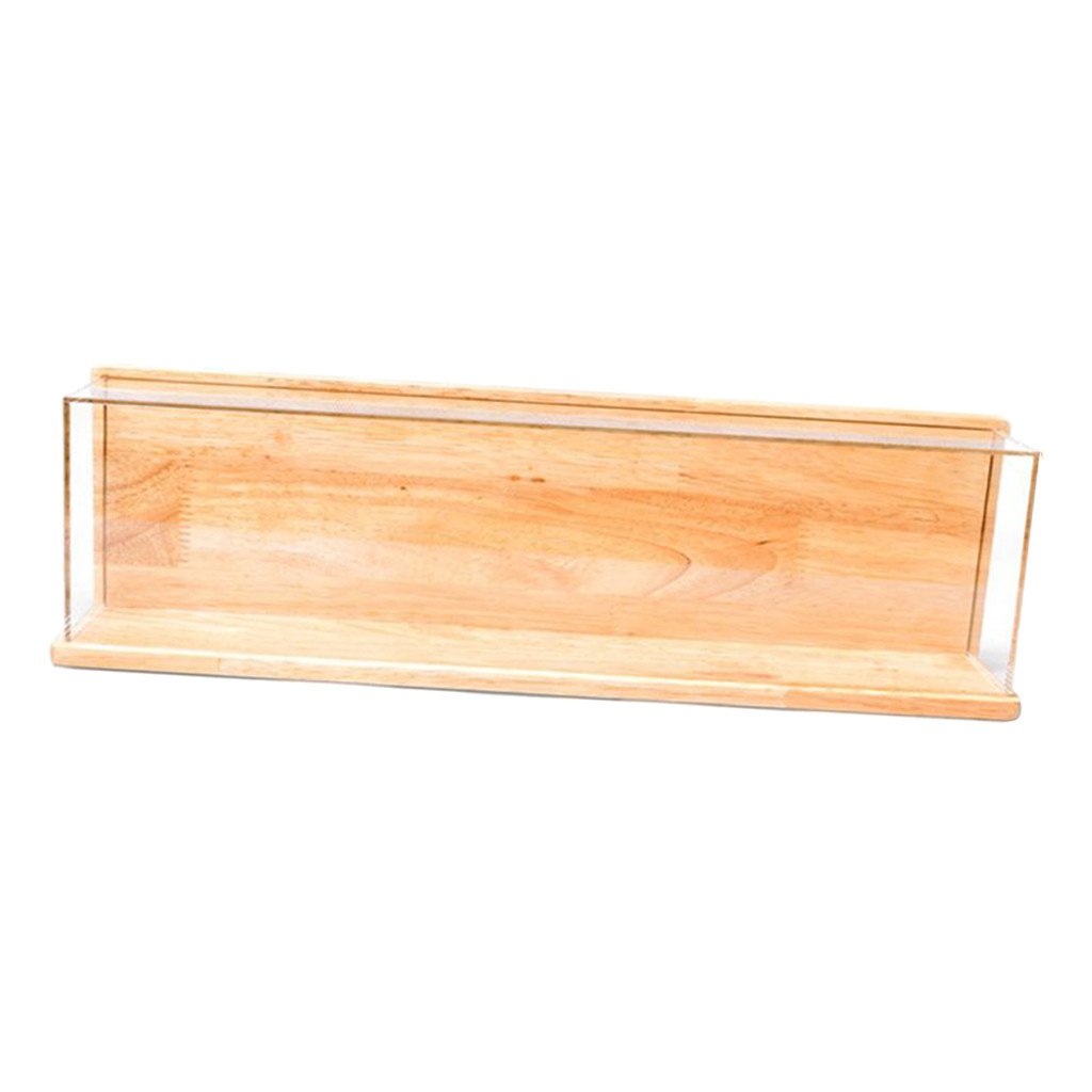 

Transparent Acrylic Dustproof Showcase with Wooden Backrest Base for Action