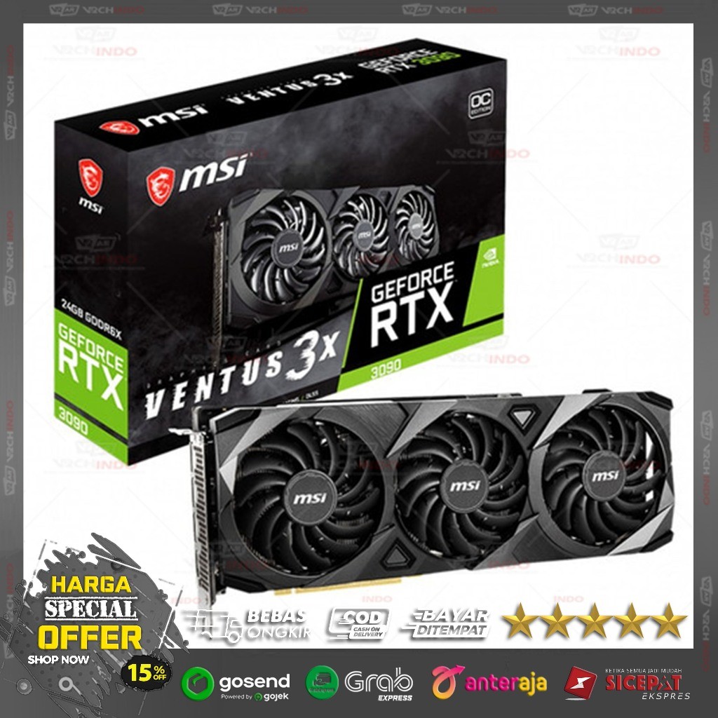 VGA Card MSI Geforce Ventus OC 3X 24G / VGA MSI RTX 3090 Ventus 3X 24G OC Video Card 