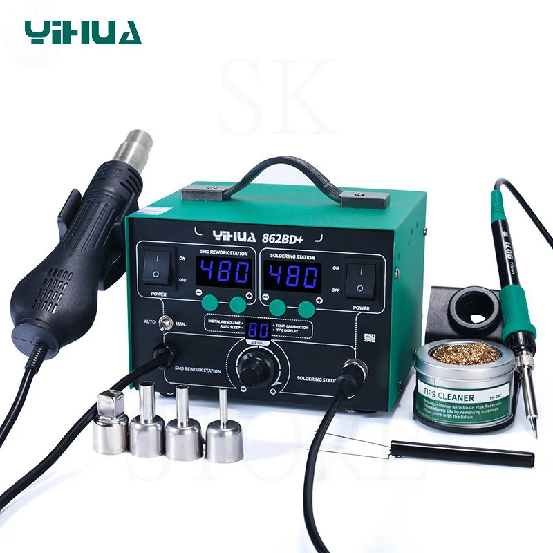 YIHUA 8786D 862BD+ 2 in 1 Upgrate BGA Rework Solder Station 750W High Power Hot Air Blower Heat Gun 