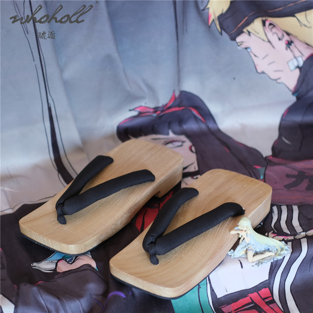 Man Samurai Cos Geta Japanese Wood Clogs Shoes Summer Flat Slippers Man Demon Slayer Flip Flops Slip